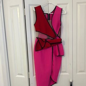 Elegant Pink and Red Women's Dress